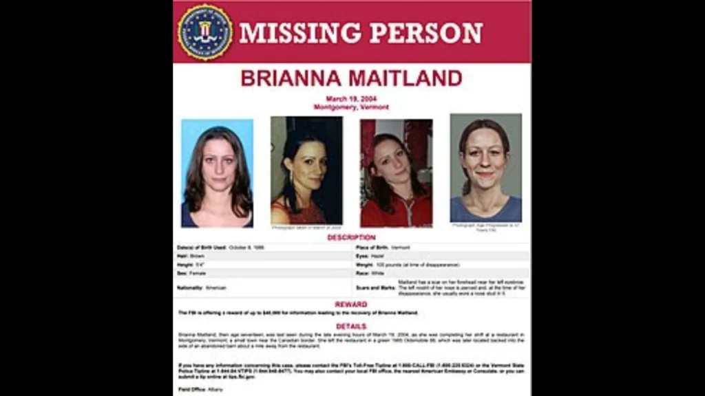 Brianna Maitlands FBI Missing Persons poster