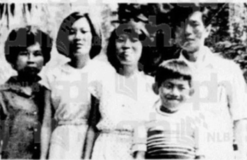 Keh Chin Ann pictured with his family in 1985